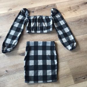 Fashion Nova Plaid Skirt Set